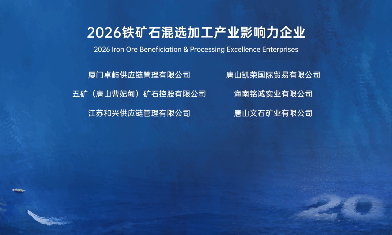 海南铭诚实业荣获2026铁矿石混选加工产业影响力企业